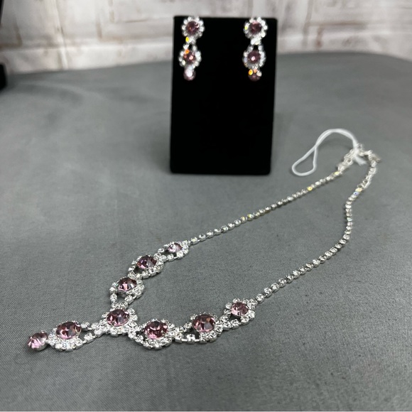 Prom/Special Occasion Necklace and Earrings, Light Purple - Picture 9 of 14